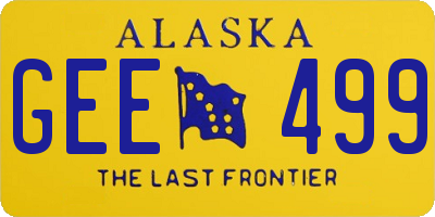 AK license plate GEE499