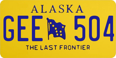 AK license plate GEE504