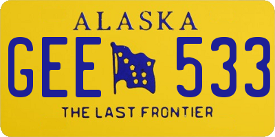 AK license plate GEE533