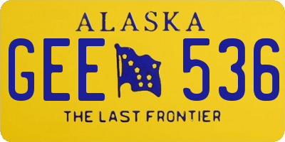 AK license plate GEE536