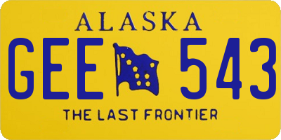AK license plate GEE543