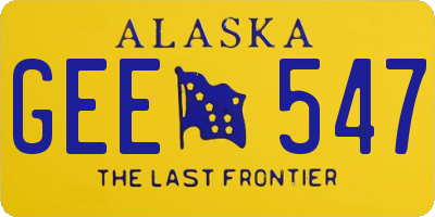 AK license plate GEE547