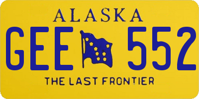AK license plate GEE552