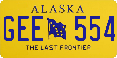 AK license plate GEE554