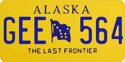 AK license plate GEE564