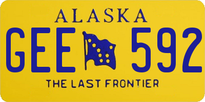 AK license plate GEE592