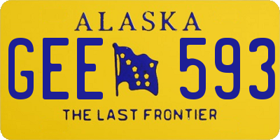 AK license plate GEE593