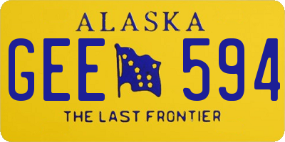 AK license plate GEE594