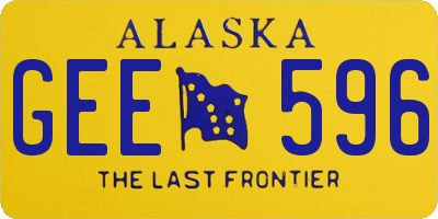 AK license plate GEE596