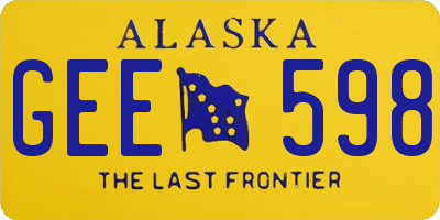 AK license plate GEE598