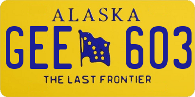 AK license plate GEE603