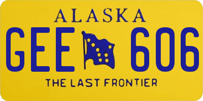 AK license plate GEE606