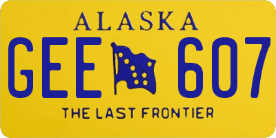 AK license plate GEE607