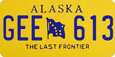 AK license plate GEE613