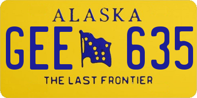 AK license plate GEE635