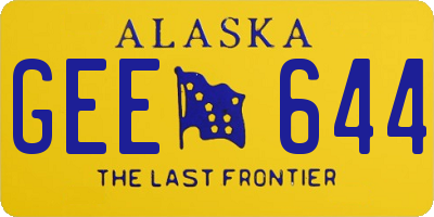 AK license plate GEE644
