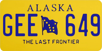AK license plate GEE649