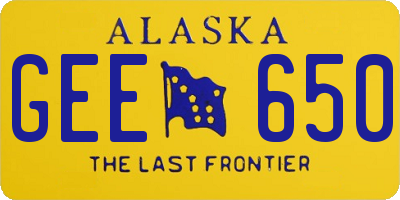 AK license plate GEE650