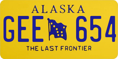 AK license plate GEE654