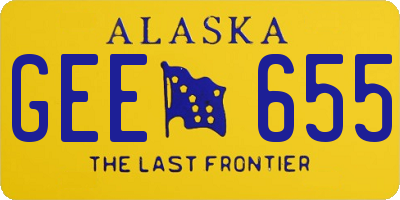 AK license plate GEE655