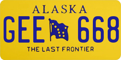 AK license plate GEE668