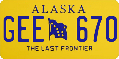 AK license plate GEE670