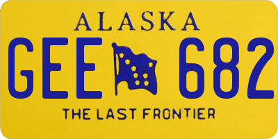 AK license plate GEE682