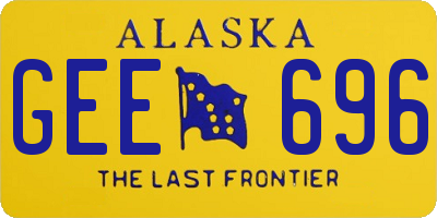 AK license plate GEE696