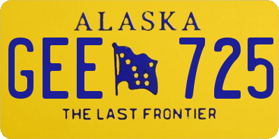 AK license plate GEE725
