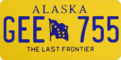 AK license plate GEE755