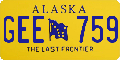 AK license plate GEE759