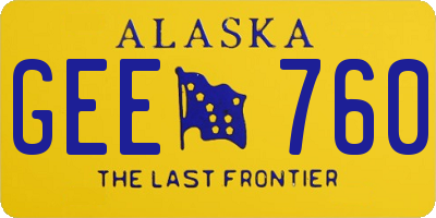 AK license plate GEE760