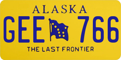 AK license plate GEE766