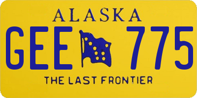 AK license plate GEE775