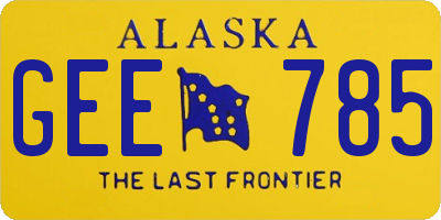 AK license plate GEE785