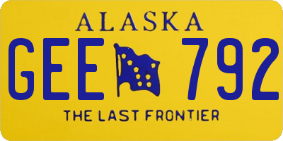 AK license plate GEE792