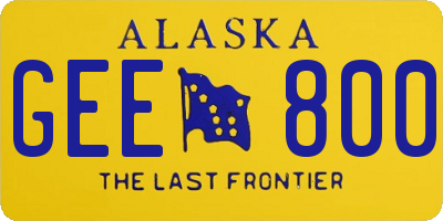 AK license plate GEE800