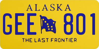 AK license plate GEE801