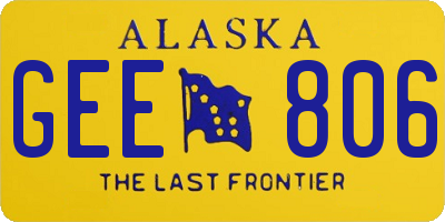 AK license plate GEE806