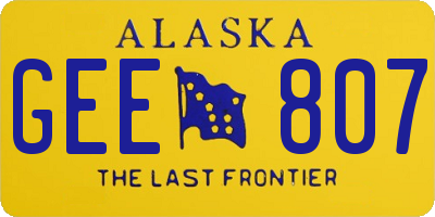 AK license plate GEE807
