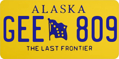 AK license plate GEE809