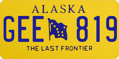 AK license plate GEE819