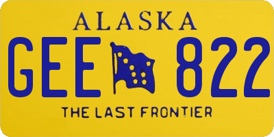 AK license plate GEE822