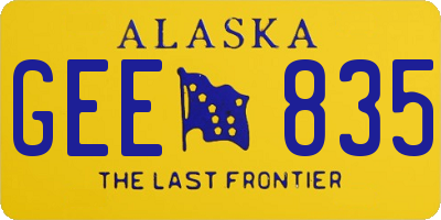 AK license plate GEE835