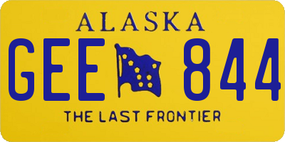 AK license plate GEE844