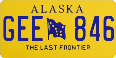 AK license plate GEE846