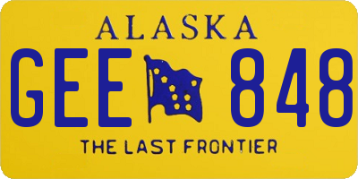 AK license plate GEE848