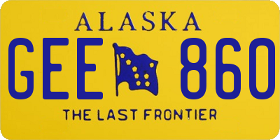 AK license plate GEE860