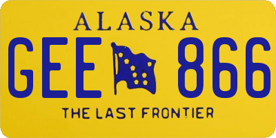 AK license plate GEE866