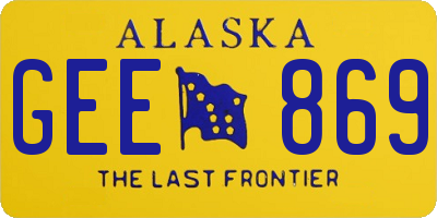 AK license plate GEE869